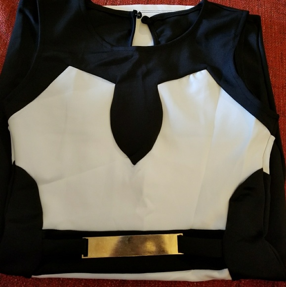 WHITE AND BLACK DRESS - Picture 5 of 6